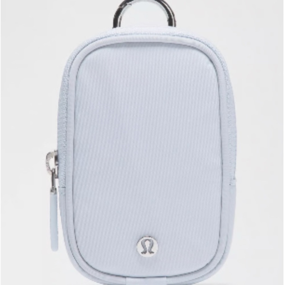 Lululemon Pastel Blue Pouch with Silver Logo